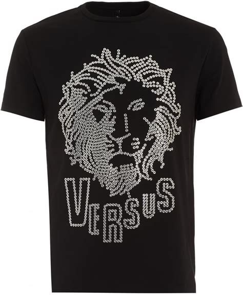 versace versus lion t shirt|Versace Versus BU90104 Lion Stud Head Black T.